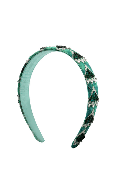 green woman's hairband