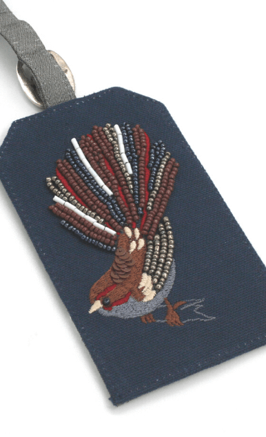 embroidered luggage tag